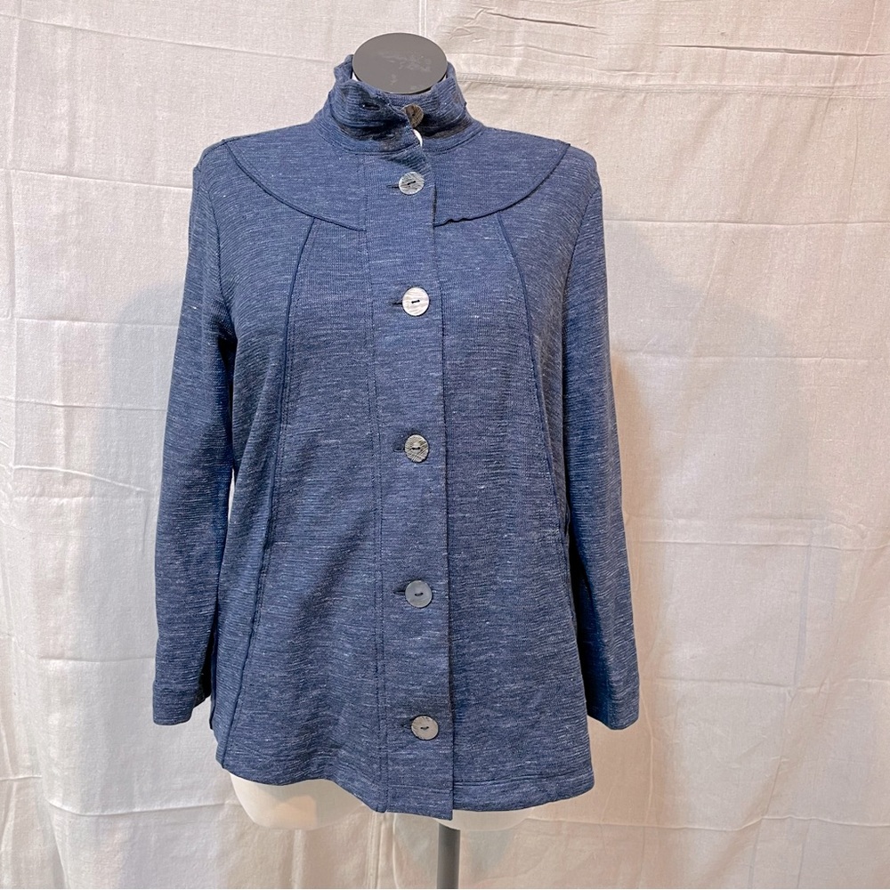 Neon Buddha Blue Button Jacket - image 1